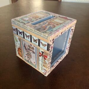 Decorative Butterfly & Alice Illustration Wooden Money Box